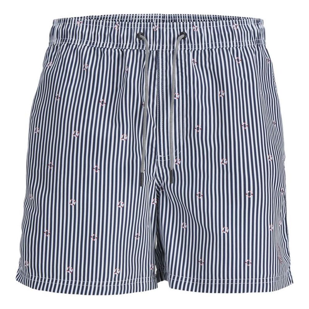 Jack And Jones Mens Striped Woven Regular Swim Shorts / Navy Blazer
